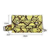 Snake Print Shoulder Waist Fanny Packs Women PU Leather Chain Chest Bags