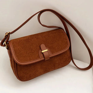 Corduroy Messenger Bag Women Shoulder Retro Handbag Lady