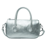Soft-Faced PU Zipper Handbag Women Solid Square Diagonal Bag