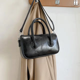 Soft-Faced PU Zipper Handbag Women Solid Square Diagonal Bag