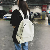 Soft Leather Female Backpack Multiple Zipper Student Backpack