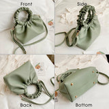 Soft Leather Handbag Pleated Clutches Women Dumpling Messenger Bags