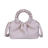 Soft Leather Handbag Pleated Clutches Women Dumpling Messenger Bags