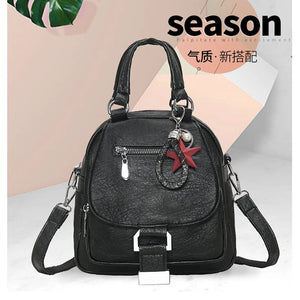 Soft Leather Mini Backpack Purse Women Ladies Tote Shoulder Bag for Girl
