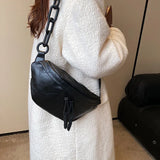 Soft Leather Waist Bag Ladies Fanny Pack High Shoulder Belt Purse