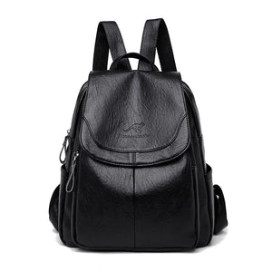 Soft Leather Women Muti Function Backpack Large Capacity Shoulders Bag