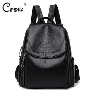 Soft Leather Women Muti Function Backpack Large Capacity Shoulders Bag