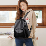 Soft Leather Women Muti Function Backpack Large Capacity Shoulders Bag