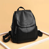 Soft Leather Women Muti Function Backpack Large Capacity Shoulders Bag