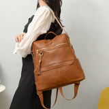 Women's Soft PU Leather Backpack Shoulder Bag Casual Travel Ladies Bag