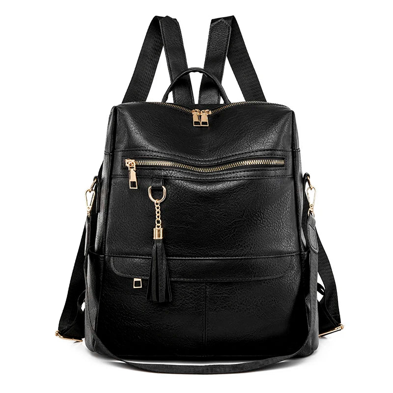 Women's Soft PU Leather Backpack Shoulder Bag Casual Travel Ladies Bag