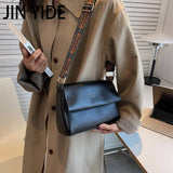 Soft PU Tote Wide Strap Crossbody Bags for Women