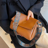 Soft PU Tote Wide Strap Crossbody Bags for Women