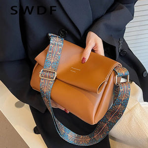 Soft PU Tote Crossbody Bag Square Shopper Purse Clutch