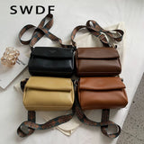 Soft PU Tote Crossbody Bag Square Shopper Purse Clutch