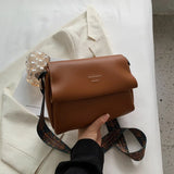 Soft PU Tote Wide Strap Crossbody Bags for Women