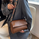 Soft PU Tote Wide Strap Crossbody Bags for Women