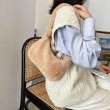 Soft Plush Women Handbags Faux Fur Ladies Small Shoulder Bags