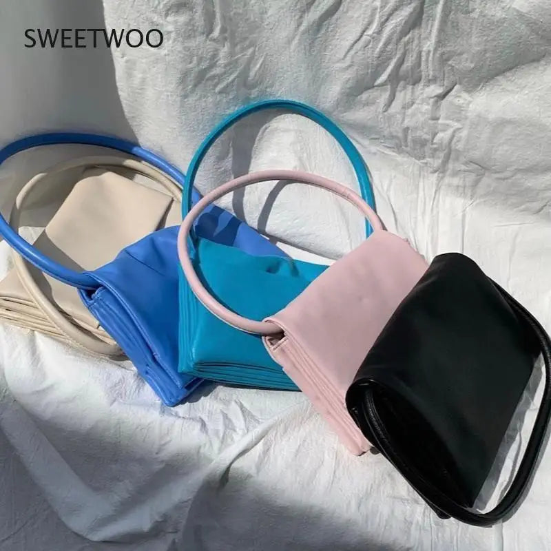Soft Pu Leather Ladies Tote Purse Handbags Candy Women Small Shoulder Bags