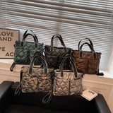 Women Winter Down Shopper Bag Padded Shoulder Bag Large Capacity
