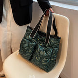 Women Winter Down Shopper Bag Padded Shoulder Bag Large Capacity