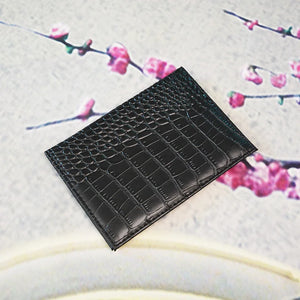 Crocodile Grain Passport Holder Wallet