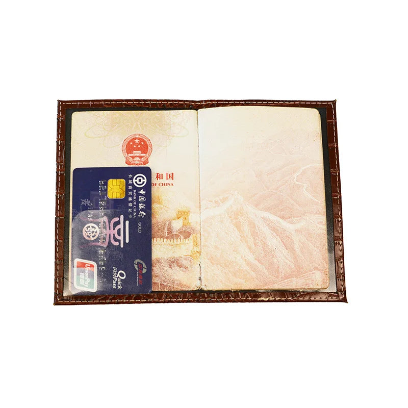Crocodile Grain PU Leather Passport Holder Blank Cover