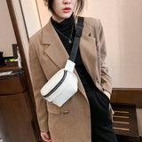 Solid Chest Fanny Bag Women Street Waist Bags Female Belt Crossbody Packs