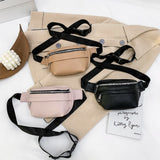 Solid Chest Fanny Bag Women Street Waist Bags Female Belt Crossbody Packs
