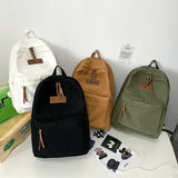 Canvas College Student Schoolbag for Teen Girls Boys Bookbag Unisex Travel Bag B