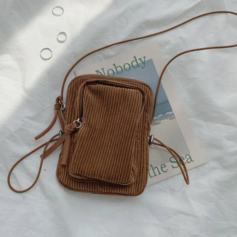 Corduroy Women's Shoulder Bags Handbag Casual Totes