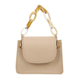 Chic Crossbody Bag with Acrylic Chain Strap