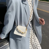 Chic Crossbody Bag with Acrylic Chain Strap