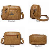 Rivet Shoulder Messenger Bag Women Leather Crossbody Purse