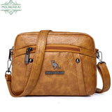 Rivet Shoulder Messenger Bag Women Leather Crossbody Purse