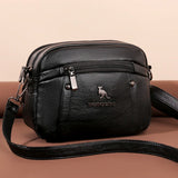 Rivet Shoulder Messenger Bag Women Leather Crossbody Purse