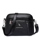 Rivet Shoulder Messenger Bag Women Leather Crossbody Purse