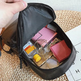 Solid Faux Leather Women Travel Backpack School Shoulders Bag