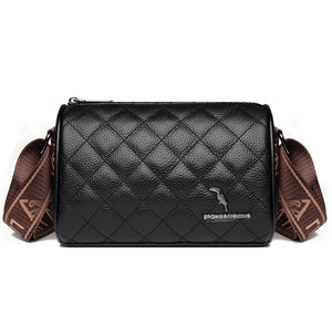 Solid Leather Shoulder Crossbody Bag For Women