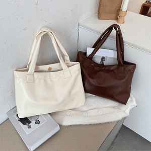 Large Capacity PU Leather Shoulder Purse Totes