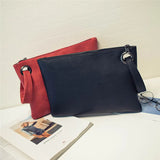 Leather Envelope Clutch Bag for Women Evening Zipper Handbag
