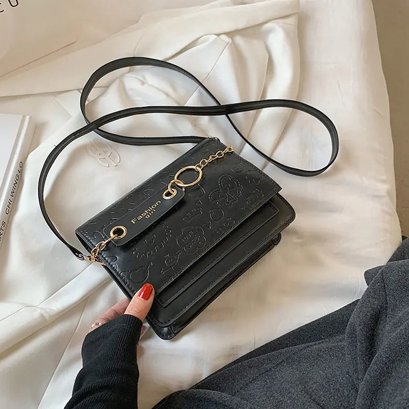 Cute Cartoon Print Small Square Bag for Women