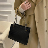 Women's Chain Strap PU Leather Shoulder Bag Square Crossbody Purses