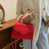 High PU Leather Women Shoulder Bag Retro Square Crossbody Bag
