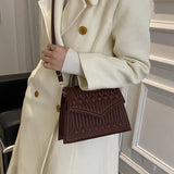 High PU Leather Women Shoulder Bag Retro Square Crossbody Bag