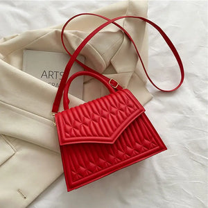 High PU Leather Women Shoulder Bag Retro Square Crossbody Bag