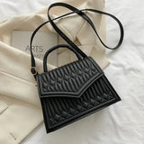 High PU Leather Women Shoulder Bag Retro Square Crossbody Bag