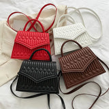 High PU Leather Women Shoulder Bag Retro Square Crossbody Bag