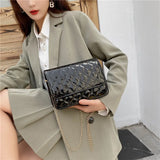 Solid Lingge PU Leather Bag Small Square Bag Shoulder Bag Women Crossbody Bag