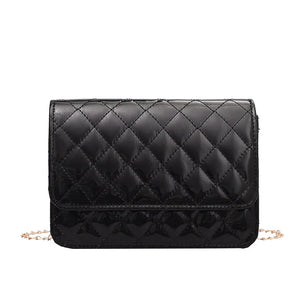 Solid Lingge PU Leather Bag Small Square Bag Shoulder Bag Women Crossbody Bag